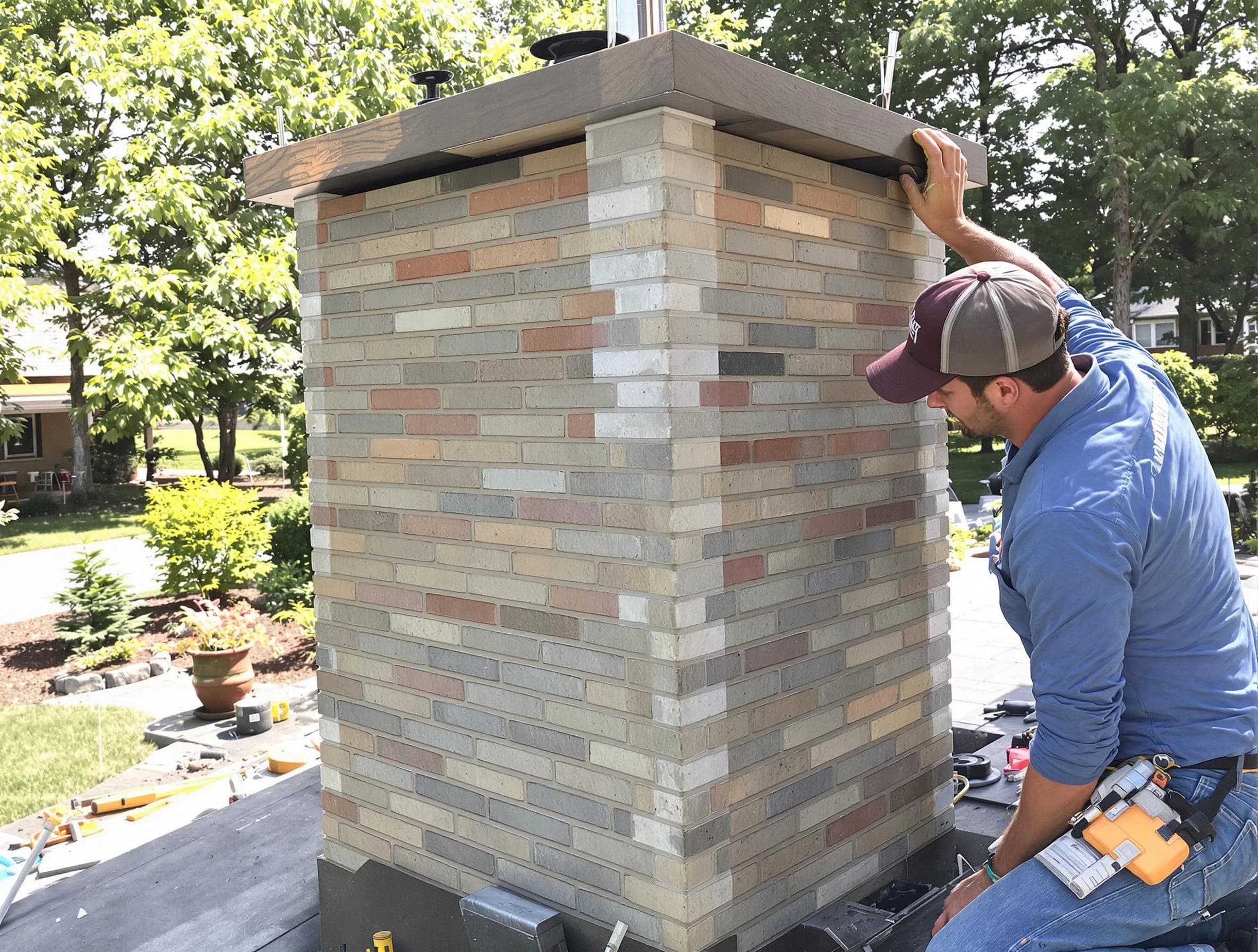 Canton Chimney Sweep completing a modern chimney remodel in Canton, MA