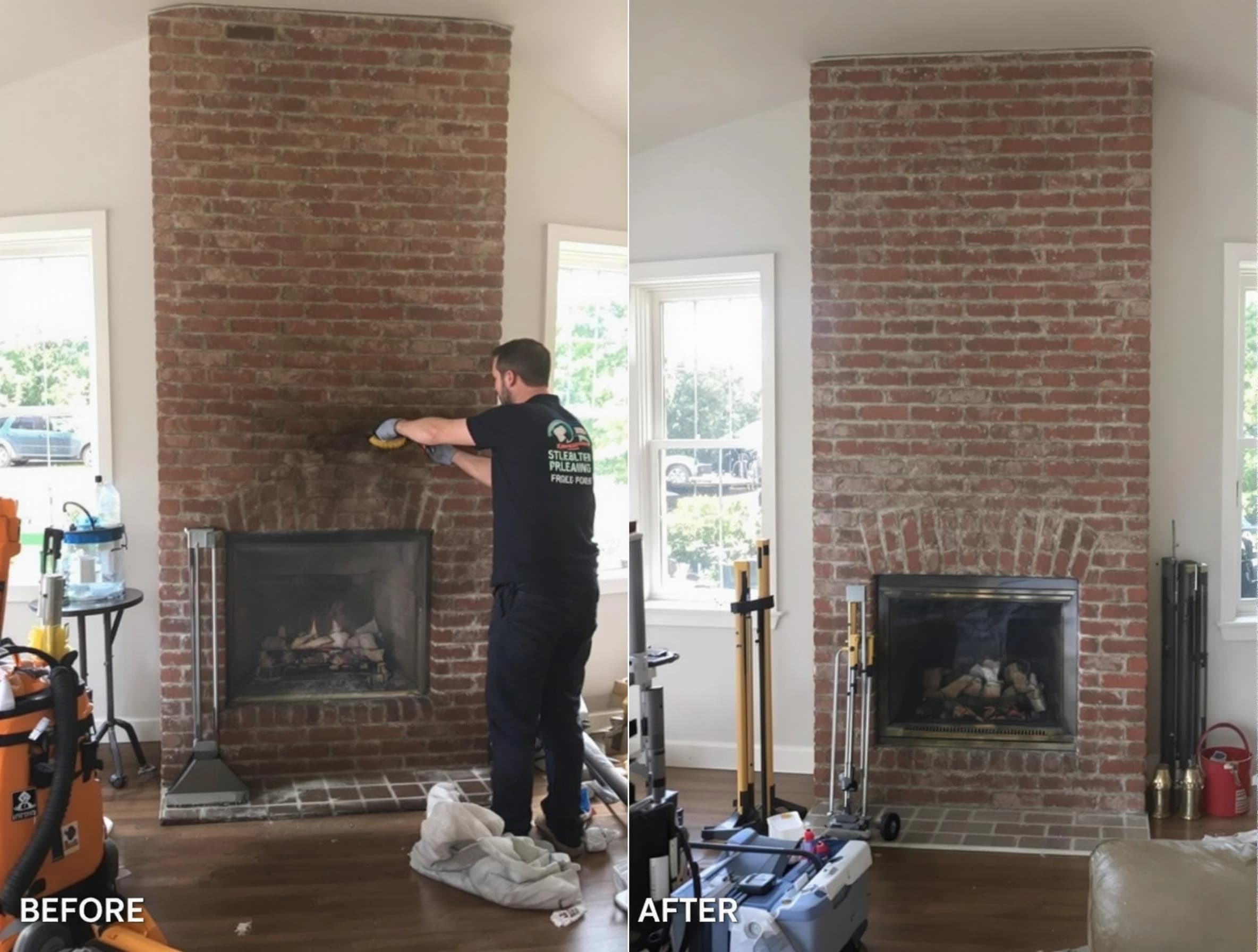 Finished chimney sweeping service by Canton Chimney Sweep in Canton, MA